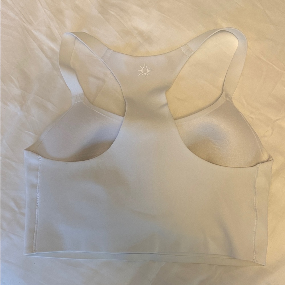 Aerie OFFLINE Real Me Hold Up! Racerback Sports Bra White - Picture 3 of 5